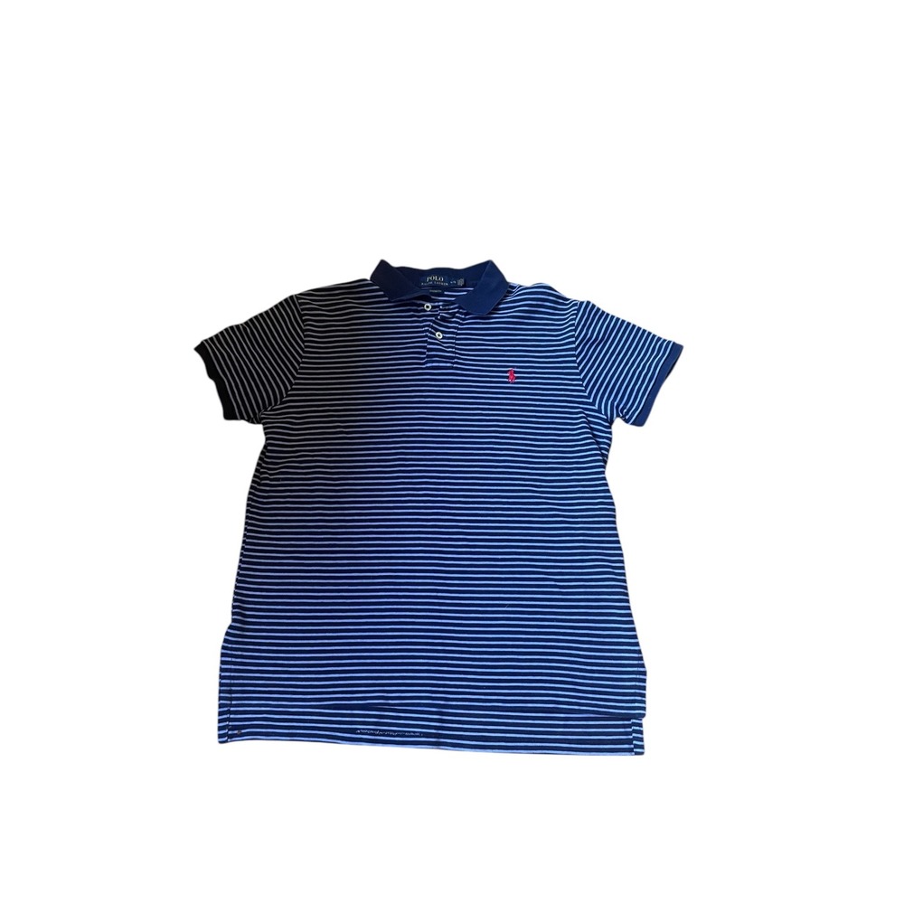Polo Ralph Lauren Striped Custom Fit Polo Shirt Classic Casual‎ Top L